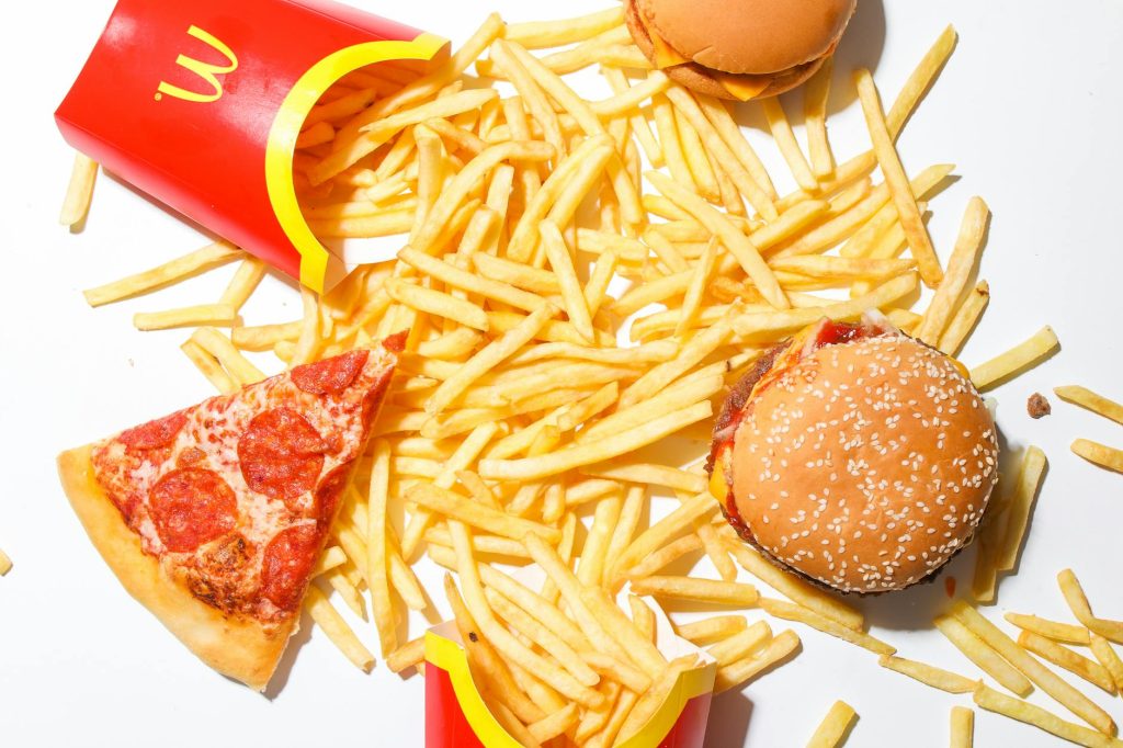 fast food in close up shot